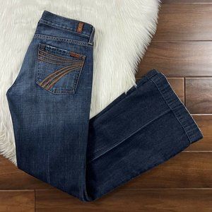 7 For All Mankind Size 28 Medium Dark Wash Dojo Flare Denim Jeans